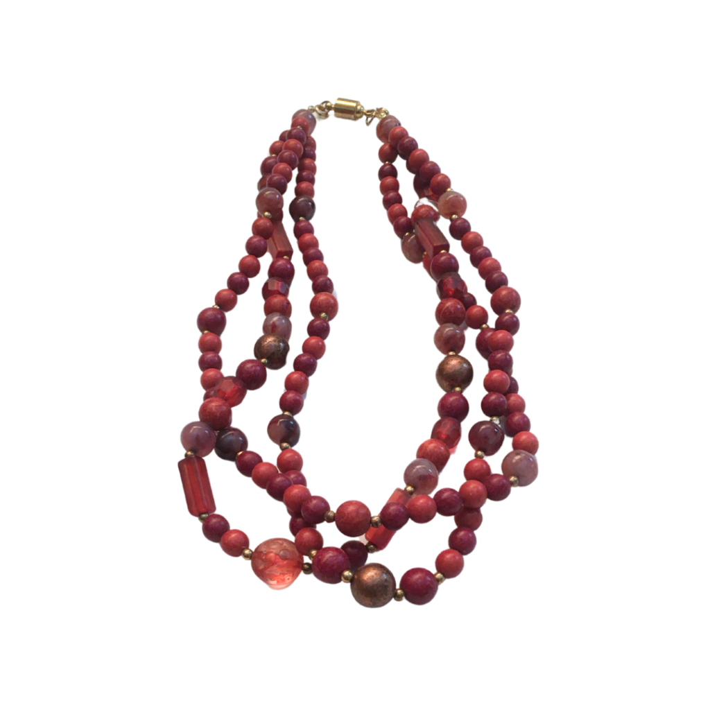 Triple Layered Bead Necklace